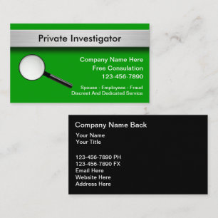 Cartes de visite d'investigateur privé