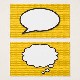 Cartes De Visite Discours et Think Bubbles amusant Retro Comédie li