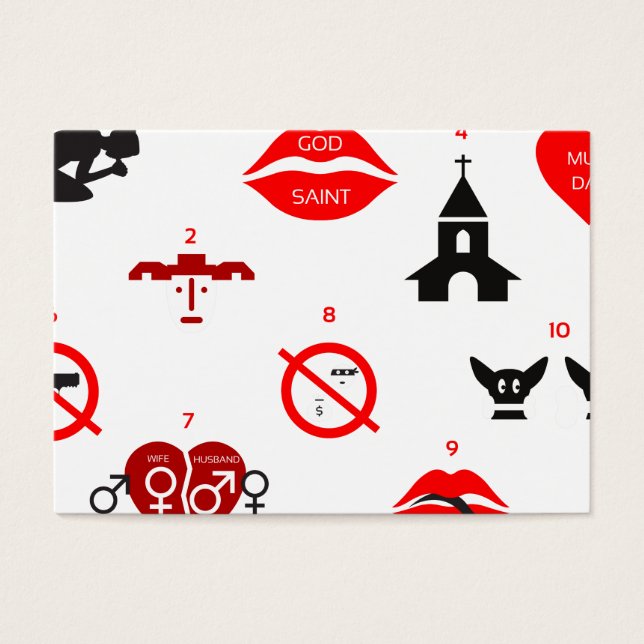 Cartes De Visite dix commandements modernes (Devant)