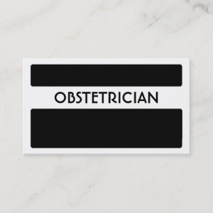 Cartes de visite d'obstétricien noir blanc