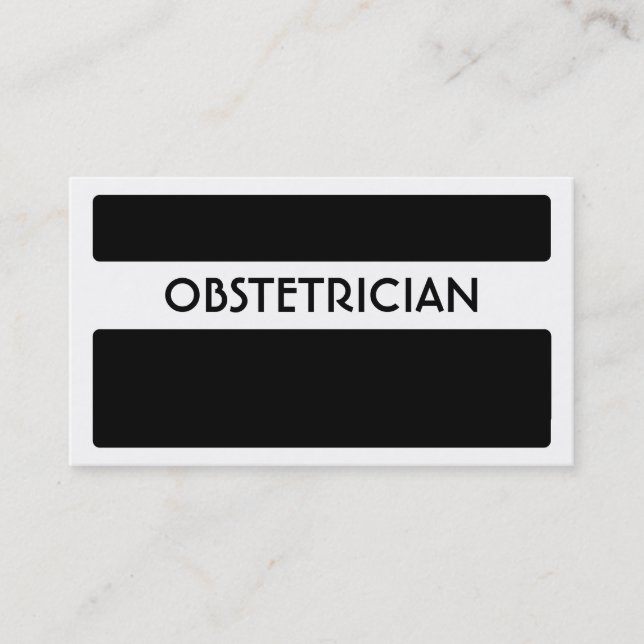 Cartes de visite d'obstétricien noir blanc (Devant)