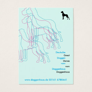 Cartes De Visite Dogrands Danois Silhouettes Rose Bleu Modernes
