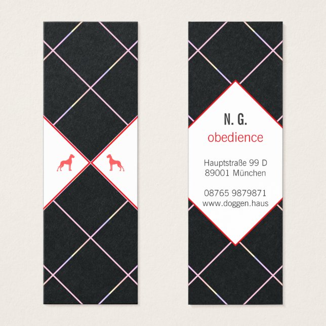 Cartes De Visite Dogtrainer Obedience Great Dane  (Devant & derrière)