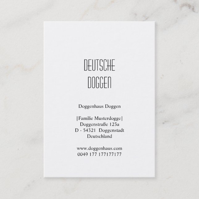 Cartes de visite Dogues Allemands (Devant)