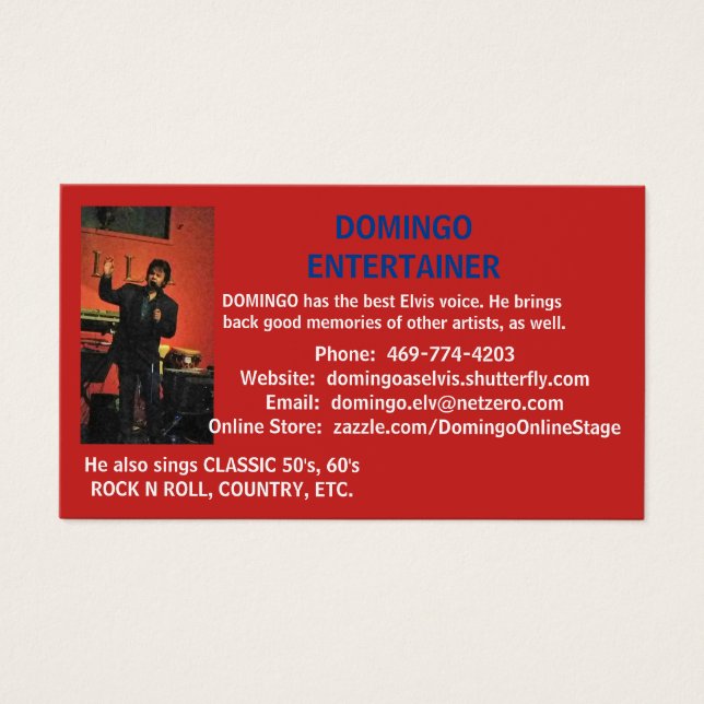 Cartes de visite DOMINGO (Devant)