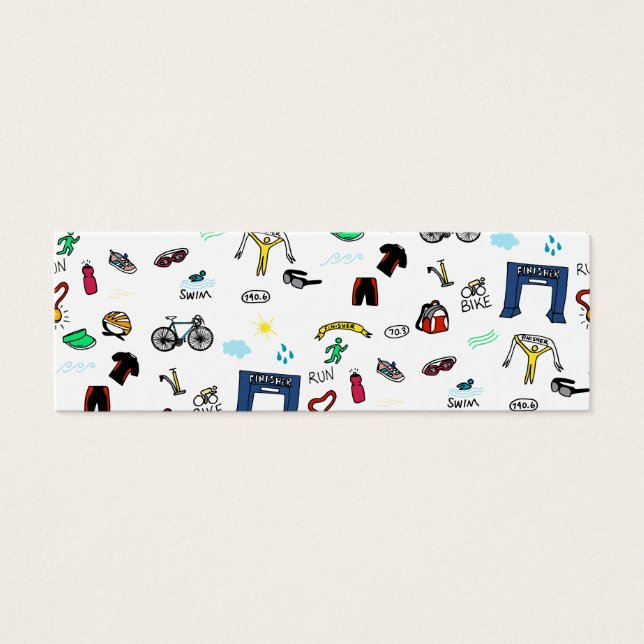 Cartes De Visite Doodles de triathlon (Devant)