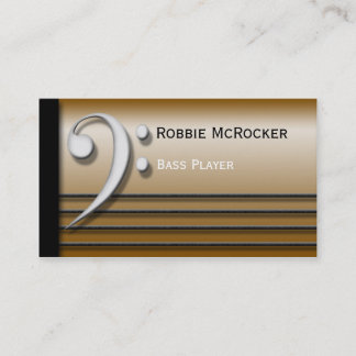 Cartes de visite d'or de clef basse et de ficelles