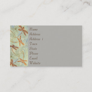 Cartes de visite d'or de danse de libellule
