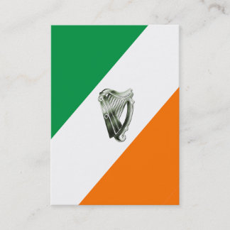 Cartes de visite d'orange de vert d'harpe de vert