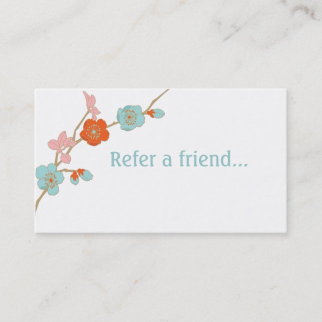 Cartes de visite d'orchidée simple pour ami (Devant)