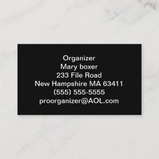 Cartes de visite d'organisateur