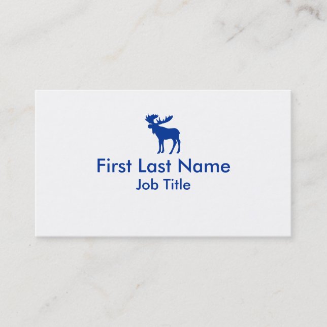 Cartes de visite d'orignal bleu simple (Devant)