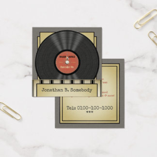 Cartes De Visite Dossier de vinyle de roche rétro