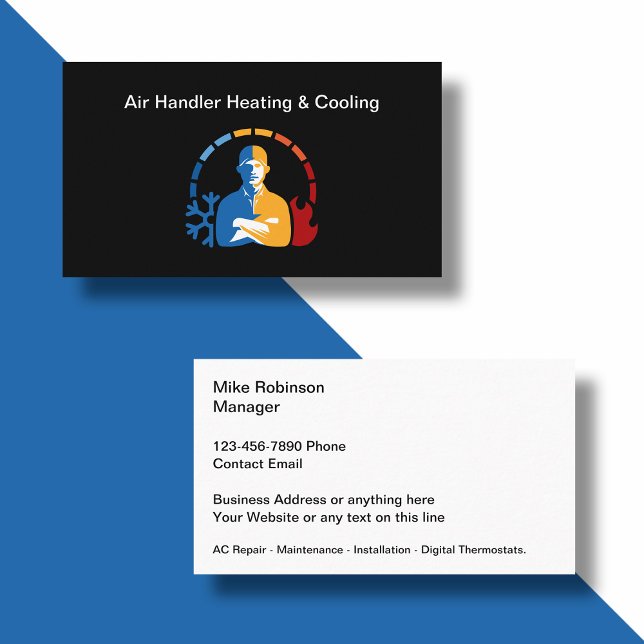 Cartes de visite doubles HVAC Cool (Créateur téléchargé)