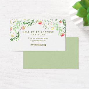 Cartes De Visite Doucement romantique   Instagram Mariage floral