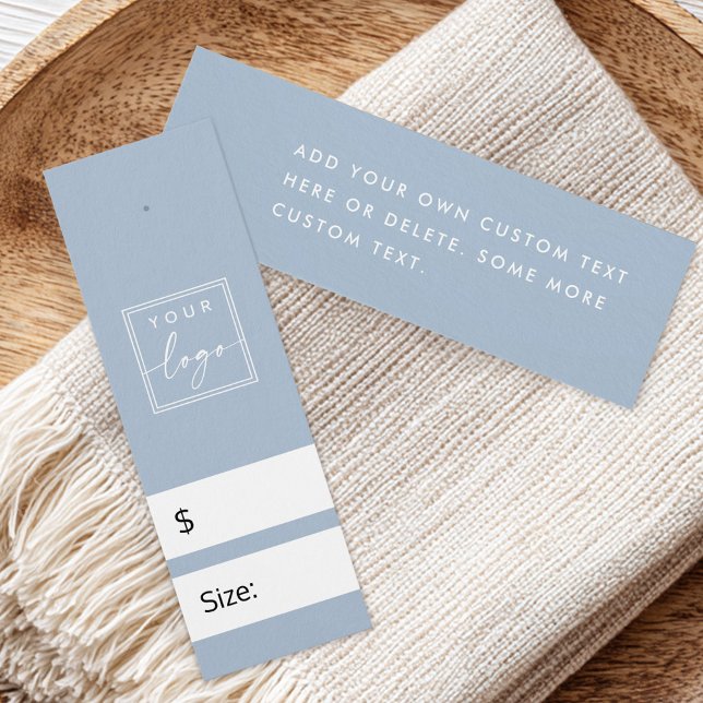 Cartes De Visite Douteux bleu do-it-yourself étiquette de prix avec (Dusty blue DIY price hang tag with custom logo)