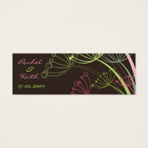 Cartes De Visite Doux rose Dandelion Fleurs Mariage Favor Tags
