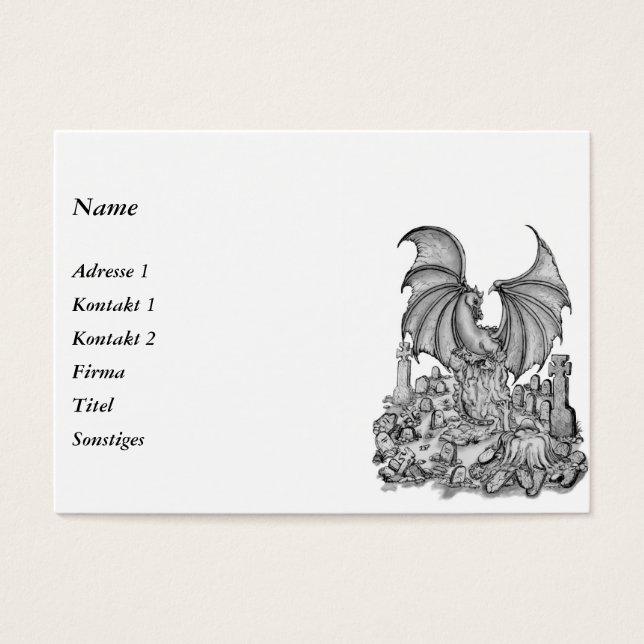 Cartes De Visite Dragon avec Zombie (Devant)