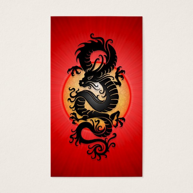 Cartes De Visite Dragon chinois de Red Burst (Devant)