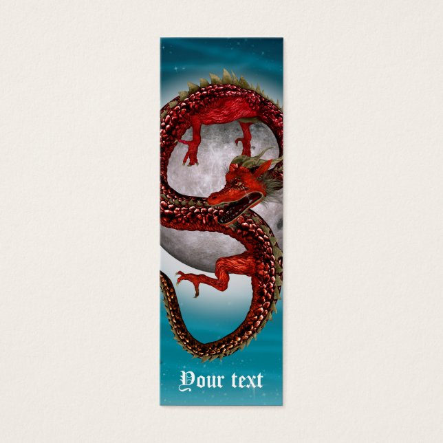 Cartes De Visite Dragon Rouge Fantastique Oriental (Devant)