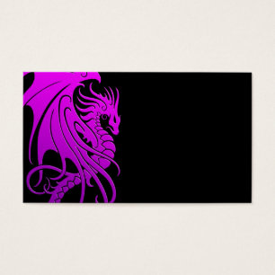 Cartes De Visite Dragon tribal de vol - pourpre sur le noir