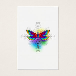 Cartes De Visite Dragonfly en arc-en-ciel
