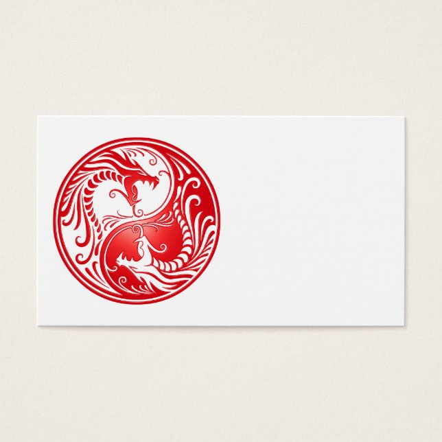 Cartes De Visite Dragons Red Yin Yang (Devant)