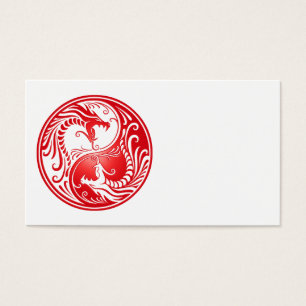 Cartes De Visite Dragons rouges de Yin Yang