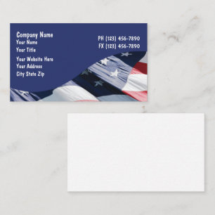 Cartes de visite drapeau américain