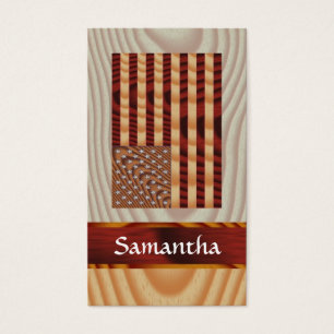 Cartes De Visite Drapeau américain Faux wood