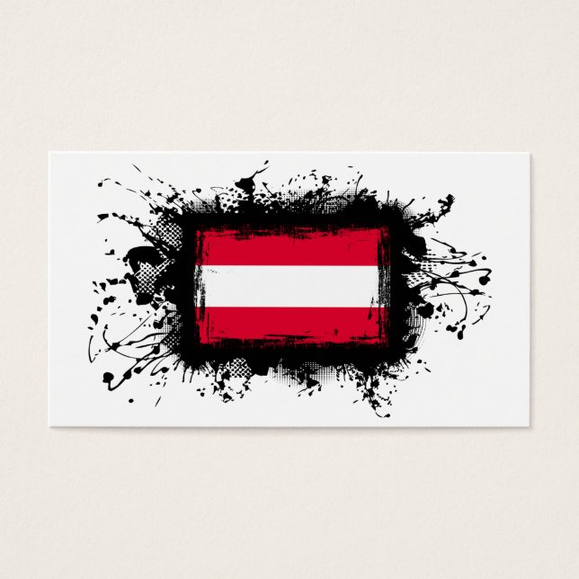 Cartes De Visite Drapeau Autriche (Devant)