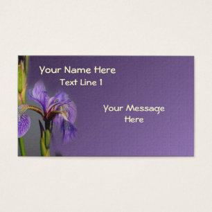 Cartes De Visite Drapeau bleu violet sauvage Iris Fleur
