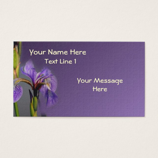Cartes De Visite Drapeau bleu violet sauvage Iris Fleur (Devant)