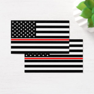 Cartes De Visite Drapeau de la ligne rouge mince : Mémorial des hér