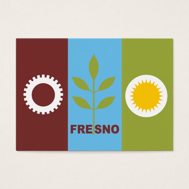 Cartes De Visite Drapeau de la ville de Fresno (Devant)