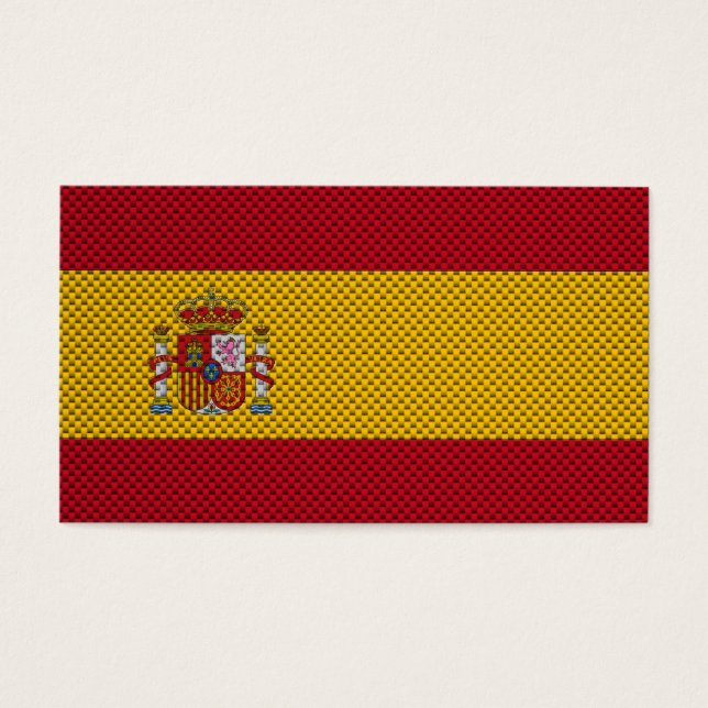 Cartes De Visite Drapeau de l'Espagne avec effet carbone (Devant)