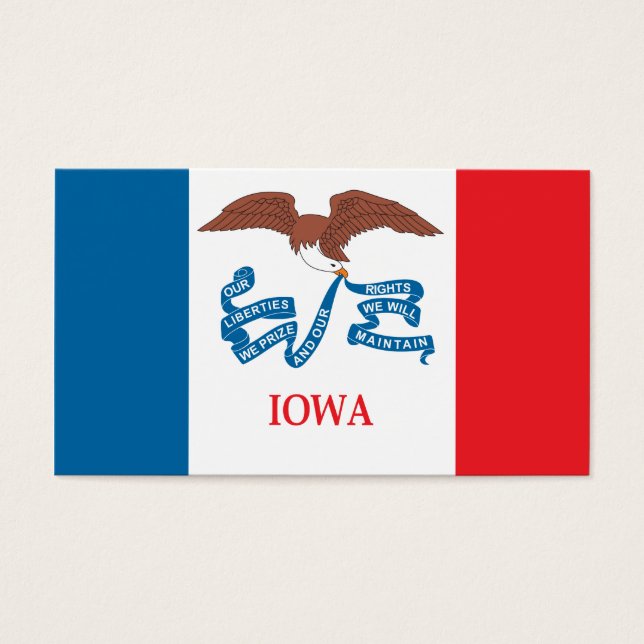 Cartes De Visite Drapeau de l'État de l'Iowa (Devant)