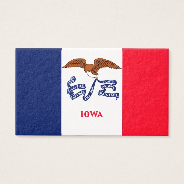 Cartes De Visite Drapeau d'État Iowa (Devant)