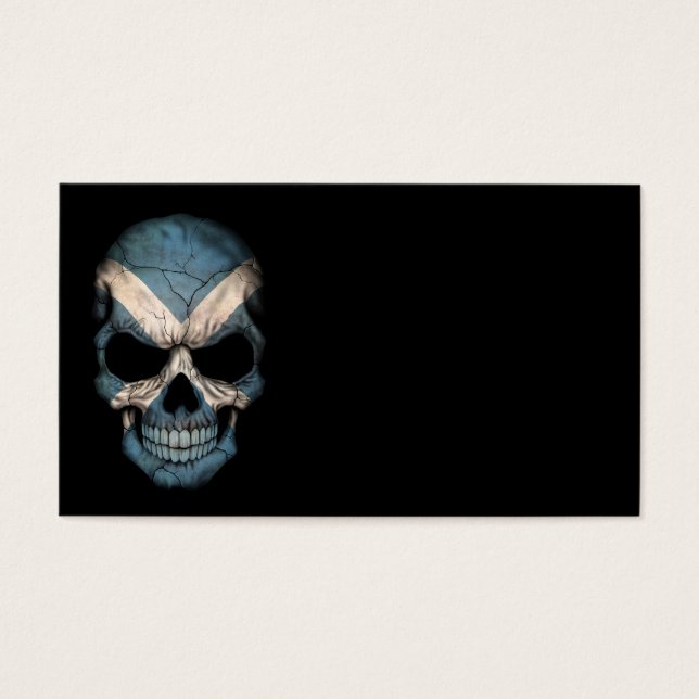 Cartes De Visite Drapeau écossais sur noir (Devant)