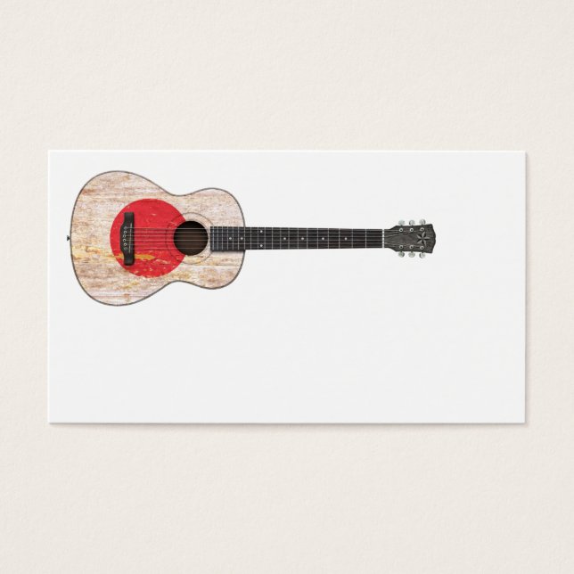 Cartes De Visite Drapeau japonais vieilli et usé Guitare acoustique (Devant)