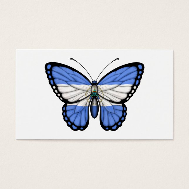 Cartes De Visite Drapeau papillon du Nicaragua (Devant)