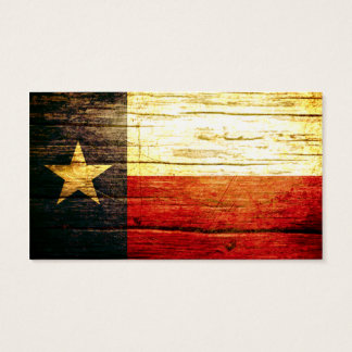 Cartes De Visite Drapeau Texas Old Wood