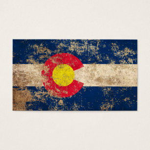 Cartes De Visite Drapeau vintage âgé rugueux du Colorado