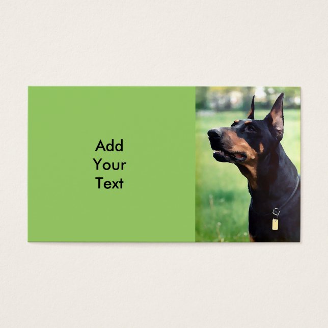 Cartes De Visite Dreamy Doberman Pinscher Peinture Visage (Devant)