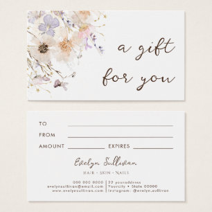 Cartes De Visite Dried flowers elegant gift card