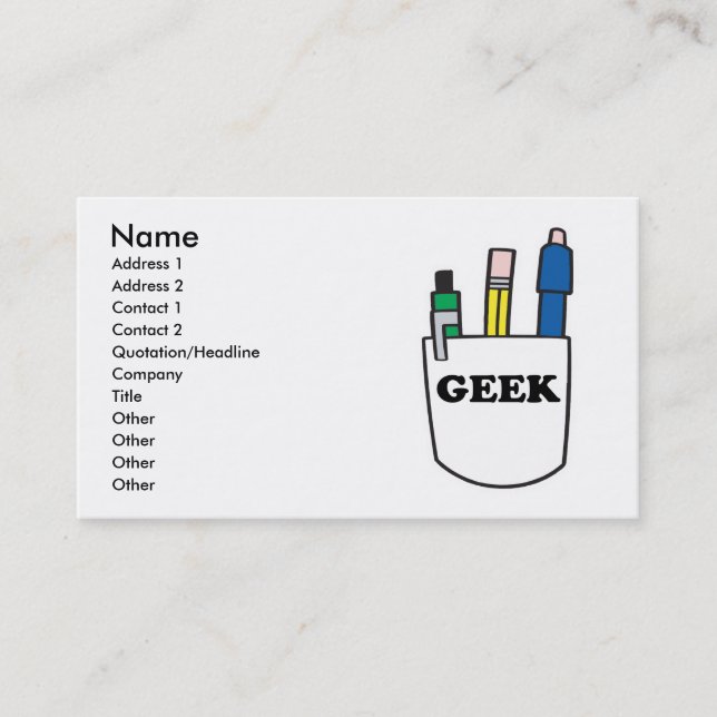 Cartes de visite drôles pour GEEK avec protège-poc (Devant)