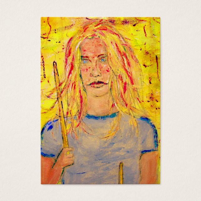 Cartes De Visite drumer filles rock (Devant)