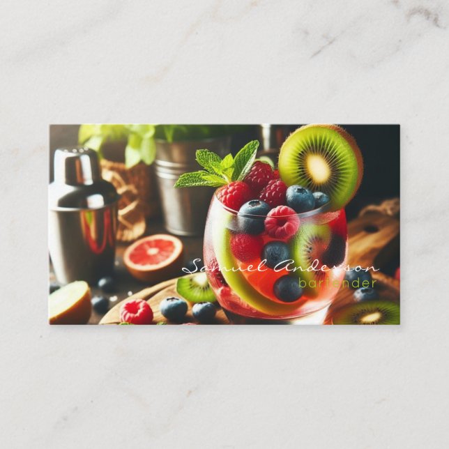 Cartes de visite du barman (Devant)