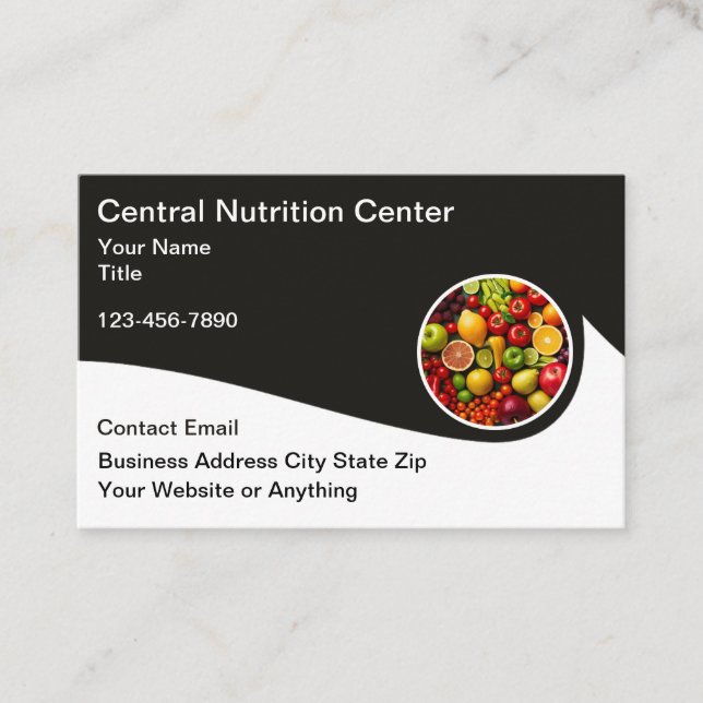 Cartes de visite du centre de régime et de nutriti (Devant)