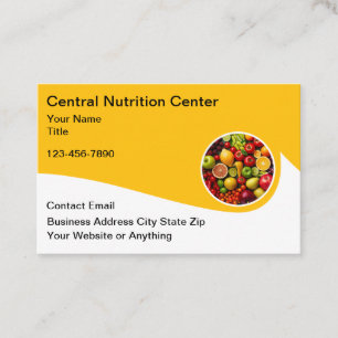 Cartes de visite du centre de régime et de nutriti